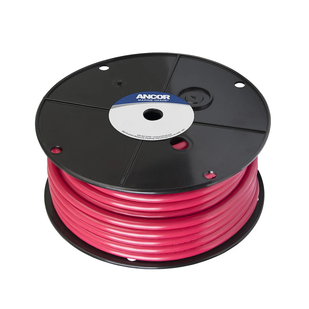 114510 – ANCOR Battery Cable, Without Terminal Red Positive Tinned Copper Conductor/ PVC Insulation 100 Foot Spool 2 ...